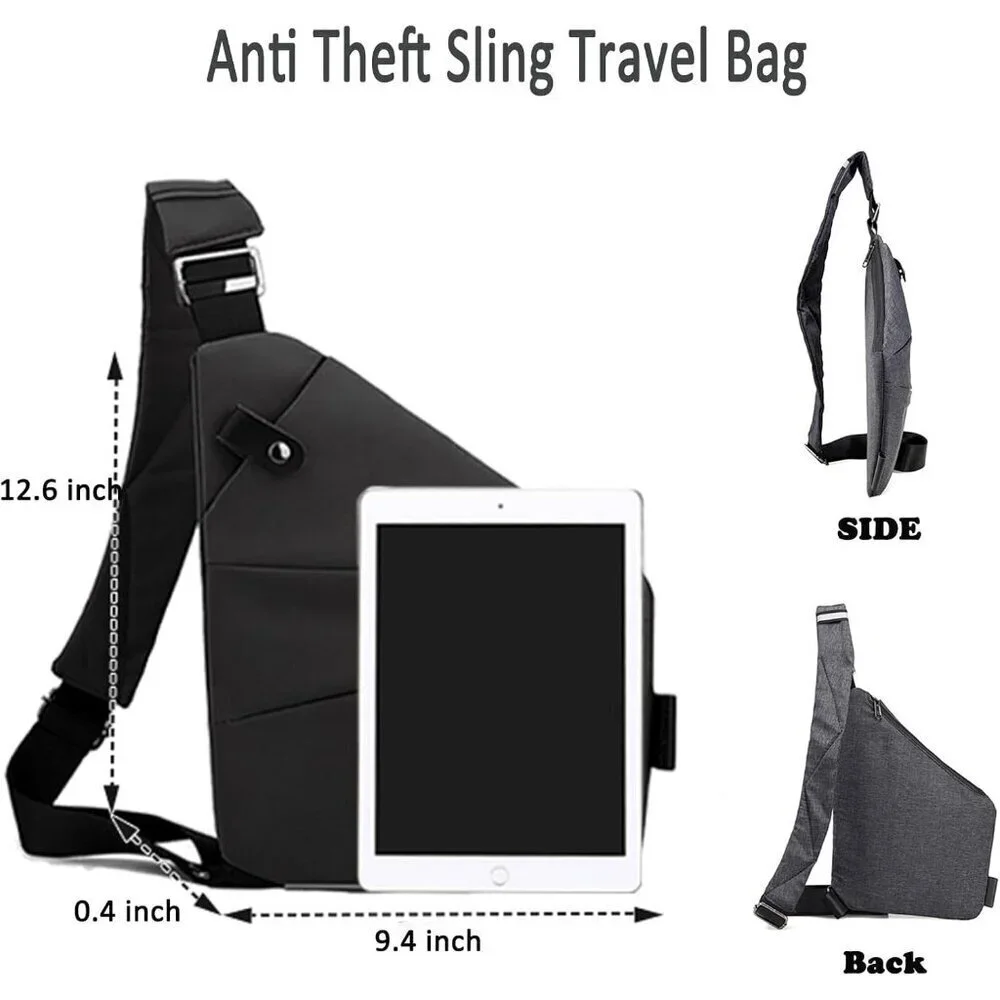 Anti Theft Travel Sling Bag for Women Men Nylon Compact Crossbody Purse